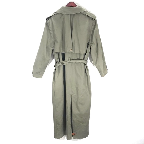 Authentic vintage TOGETHER canvas cargo military style trench coat olive green - Picture 8 of 14